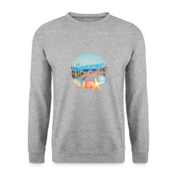 summer, sun, sunshine, beach, sea, good mood - Unisex Sweatshirt - salt & pepper - Front - Alina (178cm) & Michal (187cm)