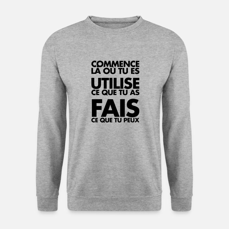 COMMENCE LA OU TU ES - Sweat-shirt Unisexe - gris chiné