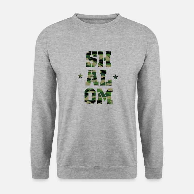 Schalom - Unisex Pullover - Weißgrau meliert