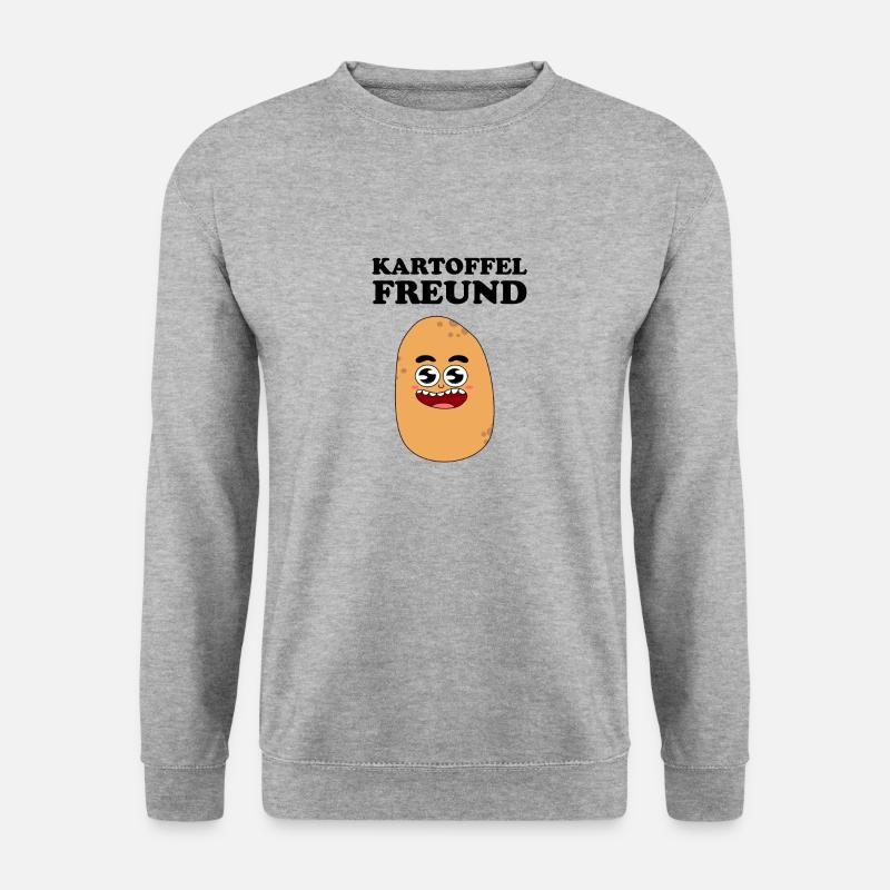 Kartoffel Freund - Unisex Pullover - Weißgrau meliert