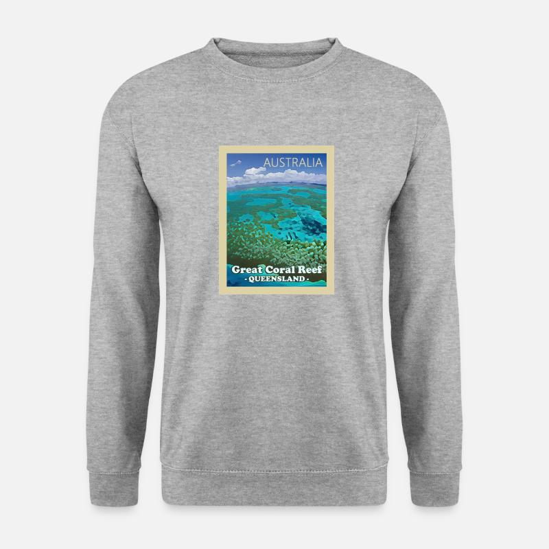 Great Barrier Reef - Unisex Pullover - Weißgrau meliert