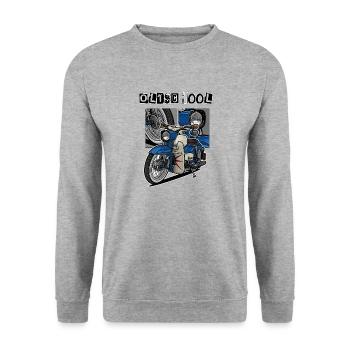 Sperber // Illustration - Unisex Pullover - Weißgrau meliert - Vorne - Alina (178cm) & Michal (187cm)
