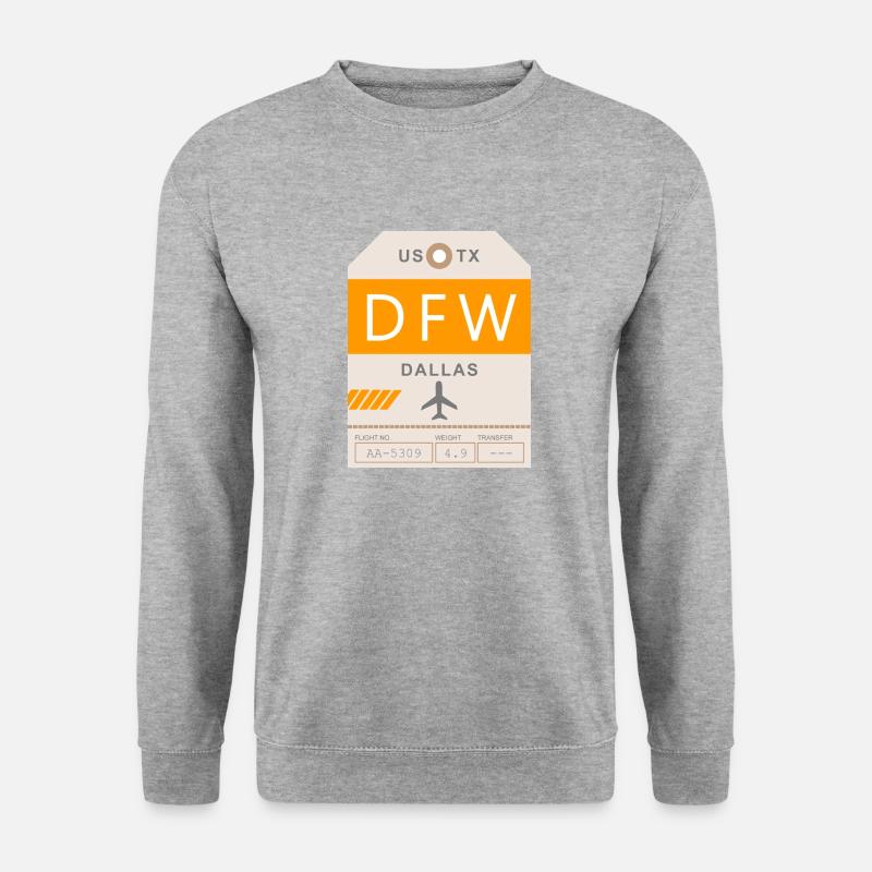 Flughafen Dallas 1950 - Unisex Pullover - Weißgrau meliert