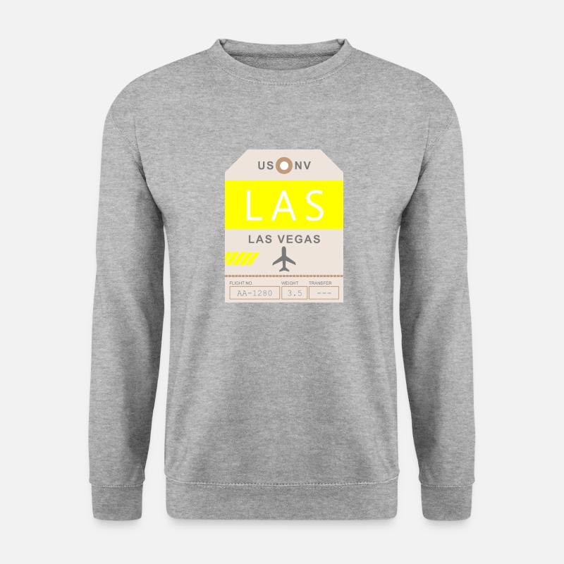 Flughafen Las Vegas 1950 - Unisex Pullover - Weißgrau meliert