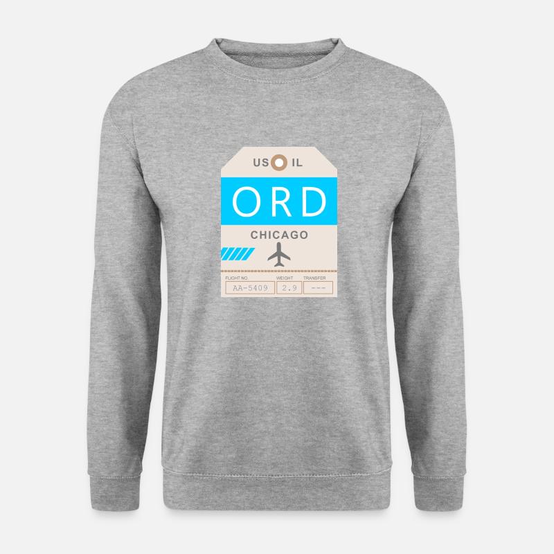 Flughafen Chicago 1950 - Unisex Pullover - Weißgrau meliert