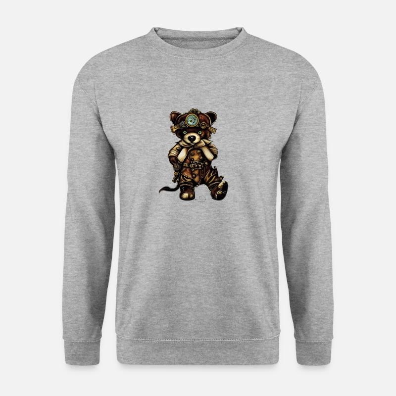 Steam Bear - Unisex Pullover - Weißgrau meliert