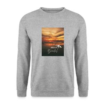 Allô les plages - Sweat-shirt Unisexe - gris chiné - Devant - Alina (178cm) & Michal (187cm)