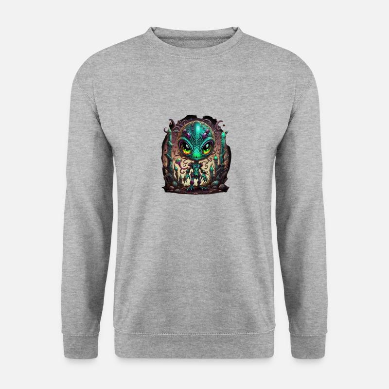 Alien Boy - Unisex Pullover - Weißgrau meliert