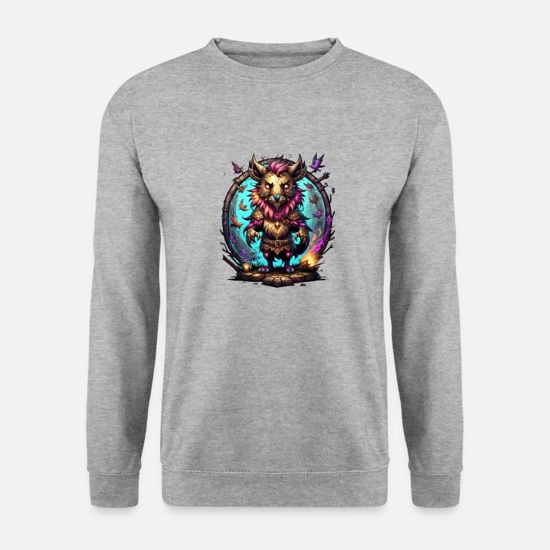 Graffiti Monster - Unisex Pullover - Weißgrau meliert