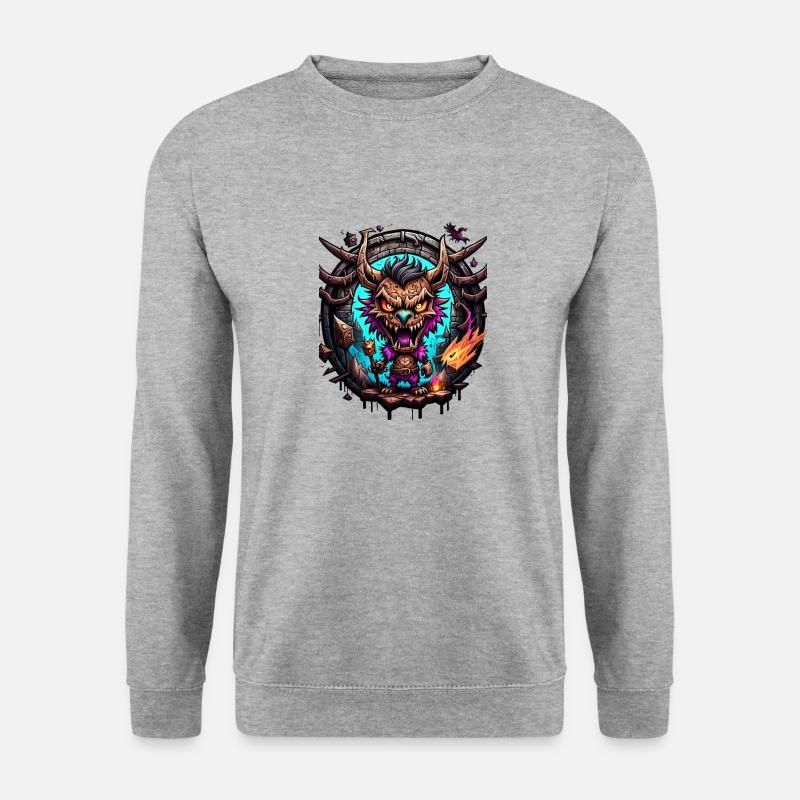 Graffiti Monster - Unisex Pullover - Weißgrau meliert