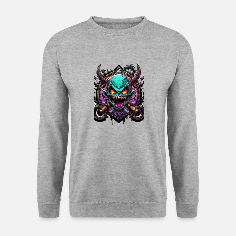 Graffiti Monster - Unisex Pullover - Weißgrau meliert