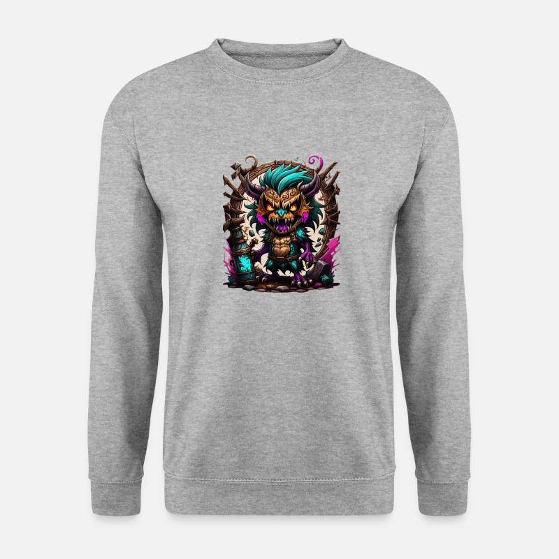 Graffiti Monster - Unisex Pullover - Weißgrau meliert