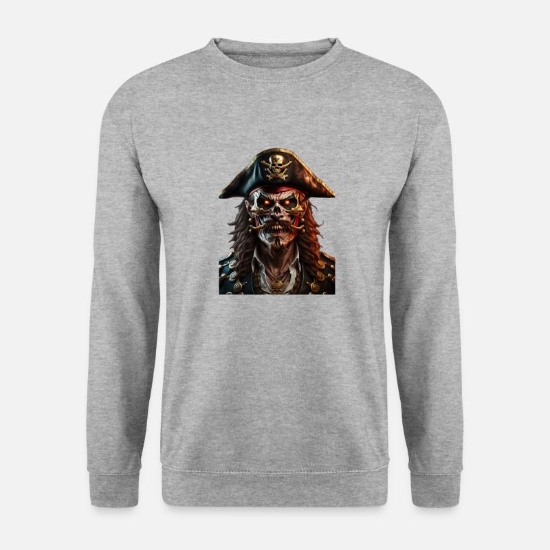 Pirat - Unisex Pullover - Weißgrau meliert