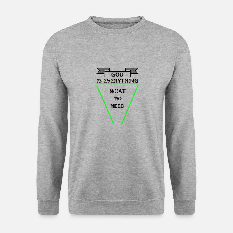 God is everthing green 2 - Unisex Pullover - Weißgrau meliert