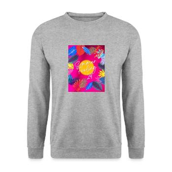 Sommer feeling 24 - Unisex Pullover - Weißgrau meliert - Vorne - Alina (178cm) & Michal (187cm)