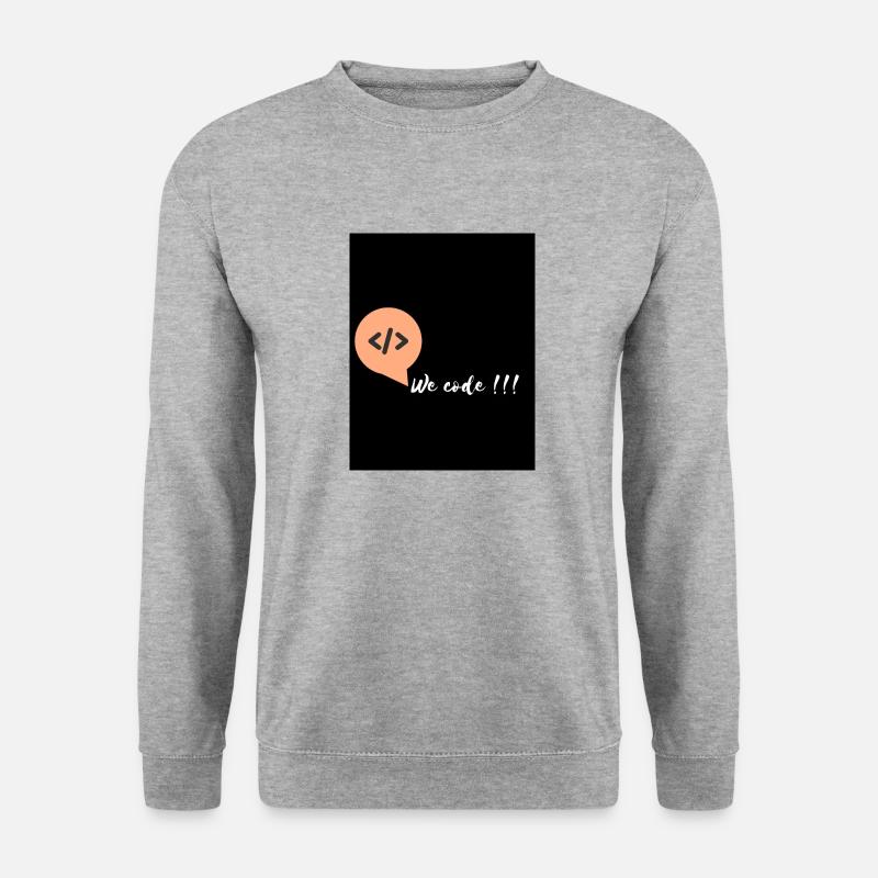 We code T-Shirt - Unisex Pullover - Weißgrau meliert