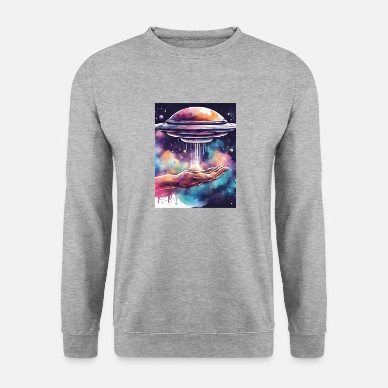 Ufo - Aliens - Unisex Pullover - Weißgrau meliert