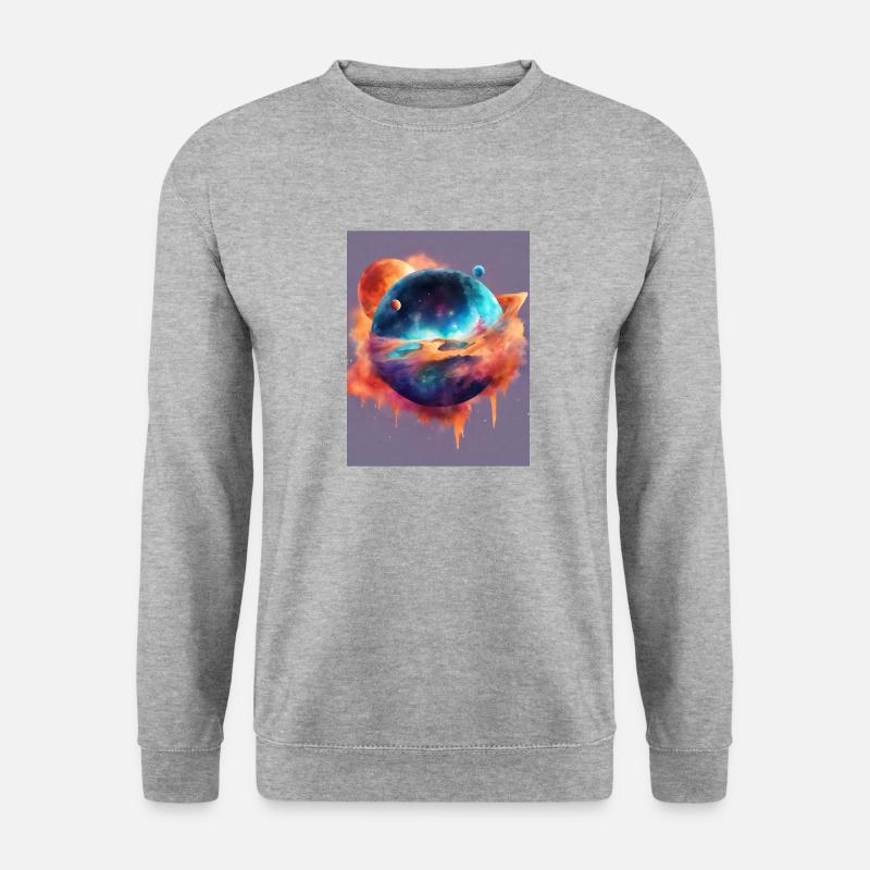 Mysteriöser Planet - Unisex Pullover - Weißgrau meliert