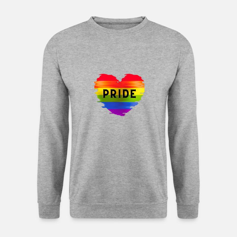 LGBTQ+ Herz - Unisex Pullover - Weißgrau meliert