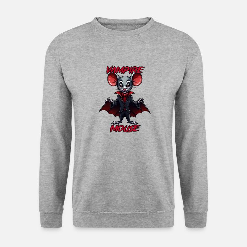 Maus / Tier / niedlich / Haustier / Nagetier - Unisex Pullover - Weißgrau meliert