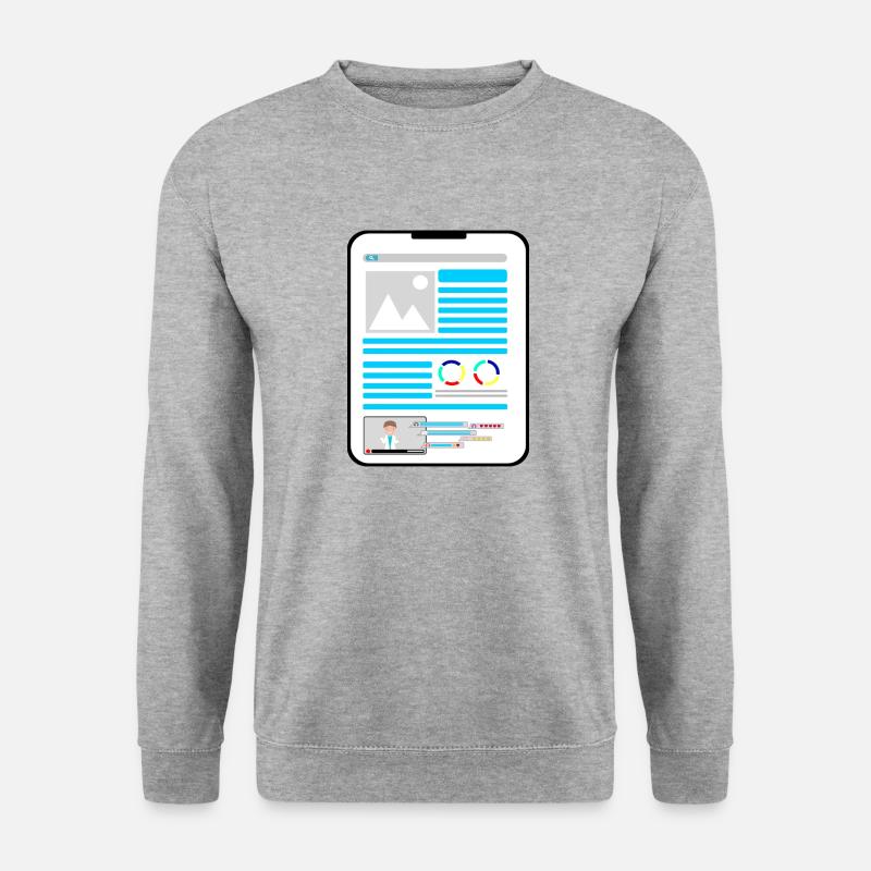Tablet - Unisex Pullover - Weißgrau meliert