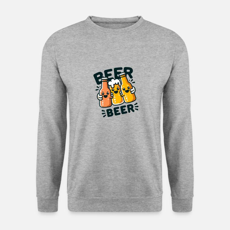 Fröhliches Bier Anstossen - Unisex Pullover - Weißgrau meliert