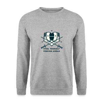 "Get ready, fencing ahead" - Unisex Sweatshirt - salt & pepper - Front - Alina (178cm) & Michal (187cm)