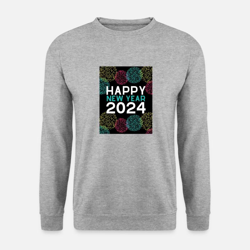 Happy new Year - Unisex Pullover - Weißgrau meliert