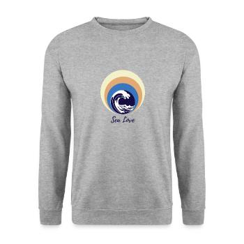 Sea Love - Unisex Pullover - Weißgrau meliert - Vorne - Alina (178cm) & Michal (187cm)