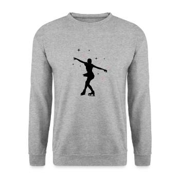 Patineur sur glace Patinage sur glace 02 - Sweat-shirt Unisexe - gris chiné - Devant - Alina (178cm) & Michal (187cm)