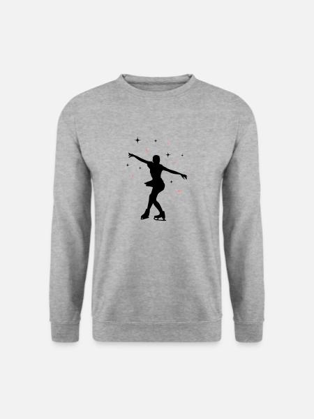 eisläuferin eislaufen skating 02 - Unisex Pullover - Weißgrau meliert