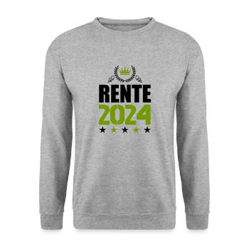 rente 2024 - Unisex Pullover - Weißgrau meliert - Vorne - Alina (178cm) & Michal (187cm)