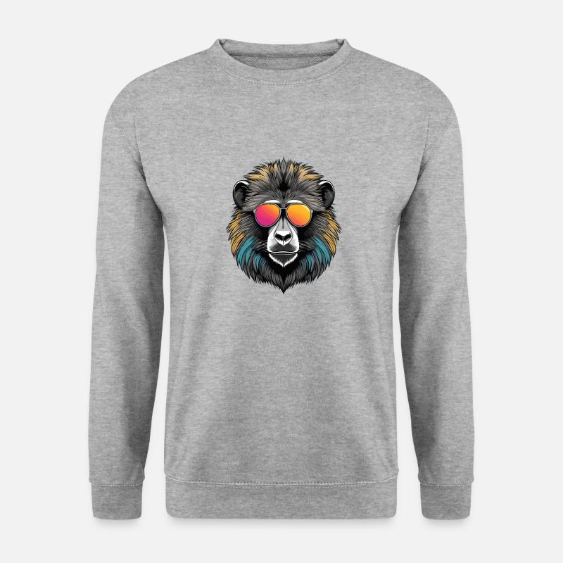 Pavian - Unisex Pullover - Weißgrau meliert