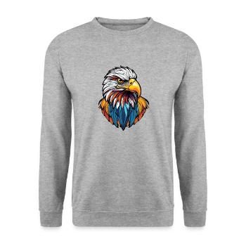 Tête d’aigle - Sweat-shirt Unisexe - gris chiné - Devant - Alina (178cm) & Michal (187cm)