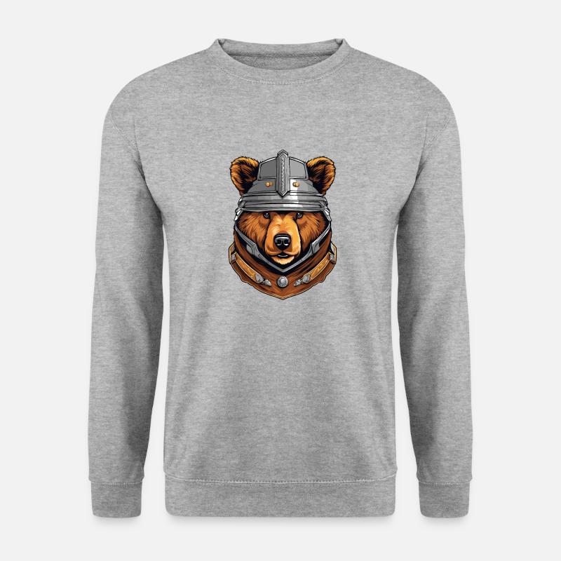 Grizzlybär - Unisex Pullover - Weißgrau meliert