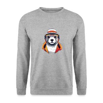 Seal - Unisex Sweatshirt - salt & pepper - Front - Alina (178cm) & Michal (187cm)