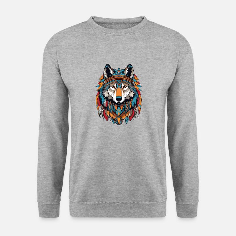 Wolf - Unisex Pullover - Weißgrau meliert