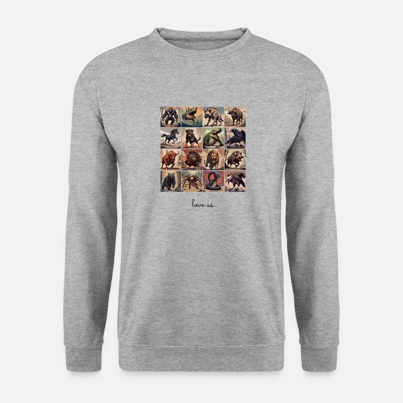 Liebe uns Collage 4 - Unisex Pullover - Weißgrau meliert