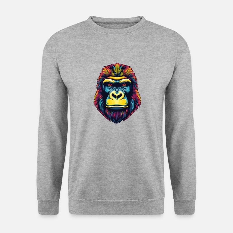 Gorilla - Unisex Pullover - Weißgrau meliert