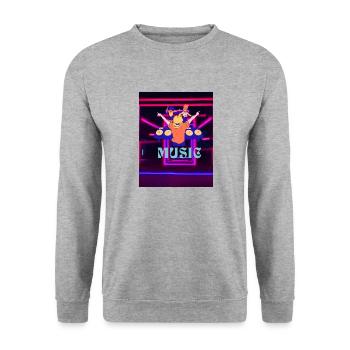 Musik - Unisex Pullover - Weißgrau meliert - Vorne - Alina (178cm) & Michal (187cm)