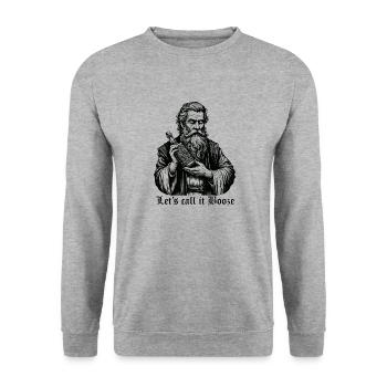Let's call it BOOZE - Unisex Pullover - Weißgrau meliert - Vorne - Alina (178cm) & Michal (187cm)