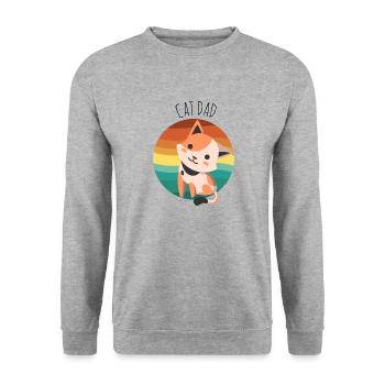 Cats Love Funny Velvet Paw: Gift Cat Dad - Unisex Sweatshirt - salt & pepper - Front - Alina (178cm) & Michal (187cm)