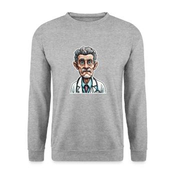 Doctor / medical professional / doctor / profession / specialist - Unisex Sweatshirt - salt & pepper - Front - Alina (178cm) & Michal (187cm)