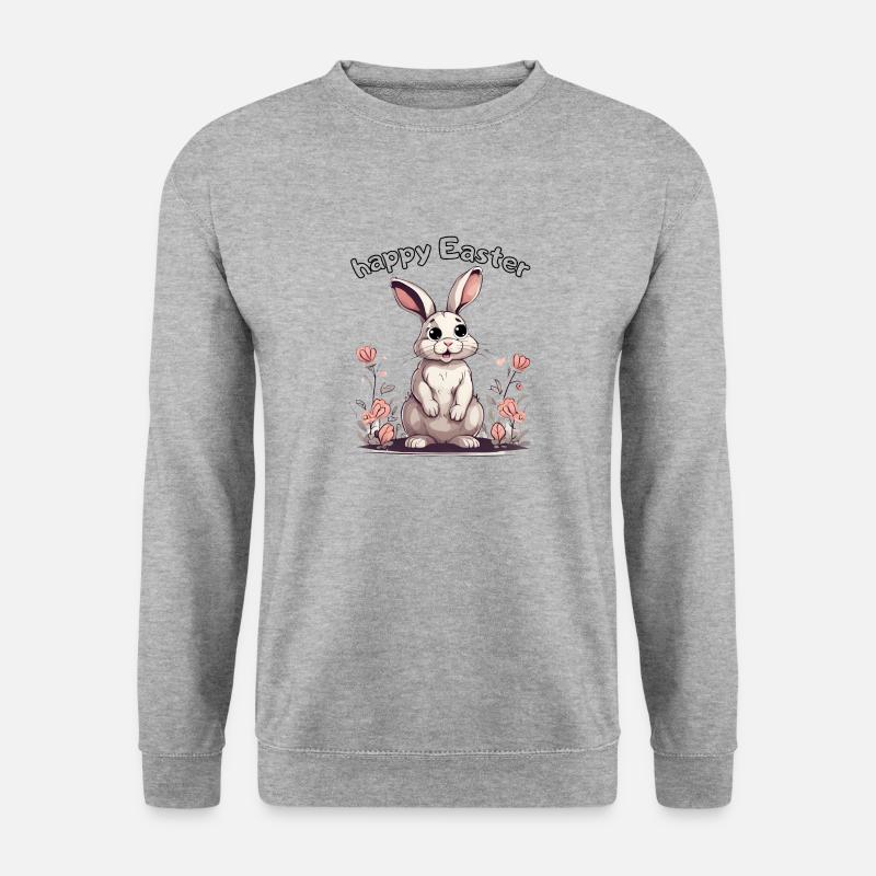happy Easter rabbit - Unisex Pullover - Weißgrau meliert