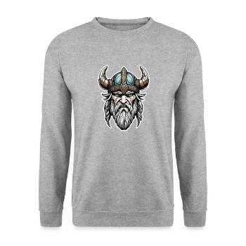 Wikinger / Thor / Odin / nordisch / keltisch - Unisex Pullover - Weißgrau meliert - Vorne - Alina (178cm) & Michal (187cm)