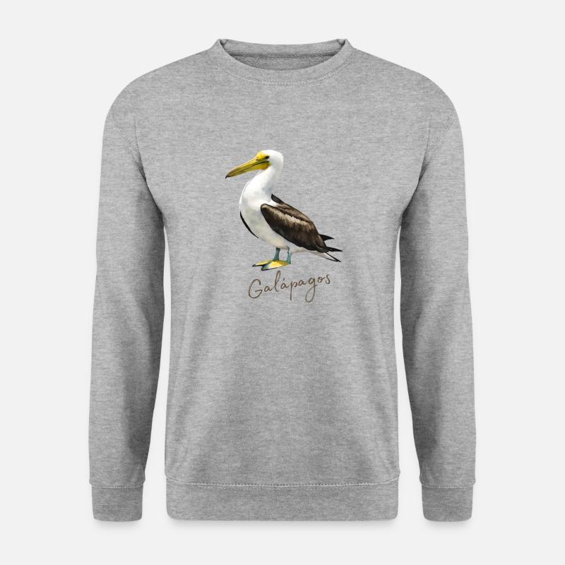 Vogel der Galapagos-Insel - Unisex Pullover - Weißgrau meliert