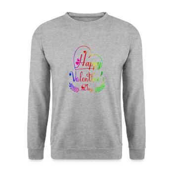 Aimez-moi la Saint-Valentin Joyeux Valentin Saint-Valentin - Sweat-shirt Unisexe - gris chiné - Devant - Alina (178cm) & Michal (187cm)