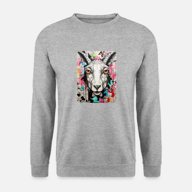 ziege graffiti - Unisex Pullover - Weißgrau meliert