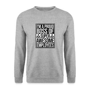 I'm A Proud Chef Of Super Awesome Employees Job - Unisex Sweatshirt - salt & pepper - Front - Alina (178cm) & Michal (187cm)