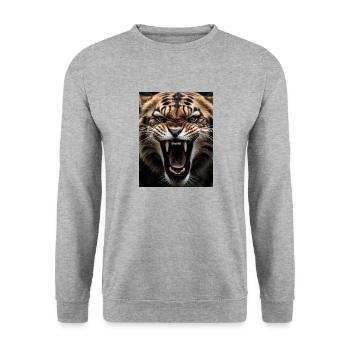 Lion - Unisex Sweatshirt - salt & pepper - Front - Alina (178cm) & Michal (187cm)